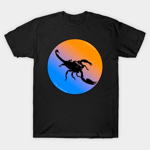 Scorpion Light Blue/Orange Gradient T-Shirt by IgorAndMore